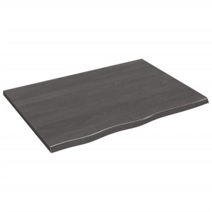 Tablero de mesa madera de roble tratada gris oscuro 80x60x2 cm H