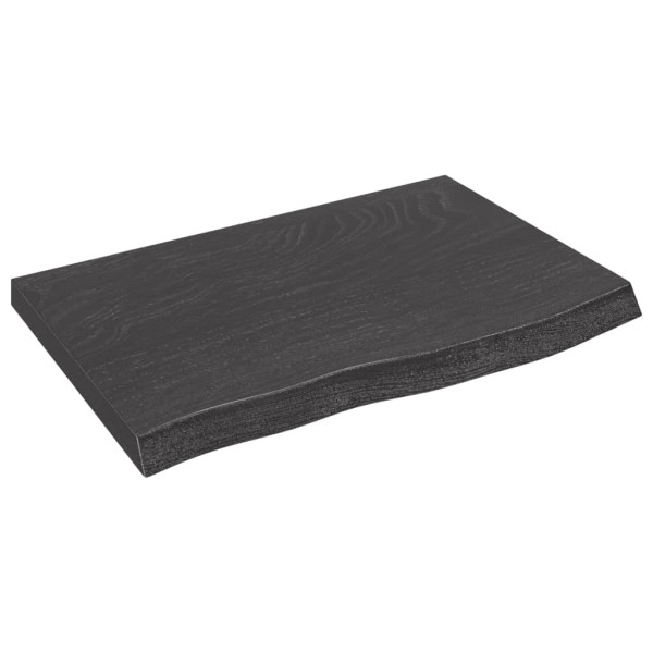 Tablero de mesa madera de roble tratada gris oscuro 60x40x4 cm M 2