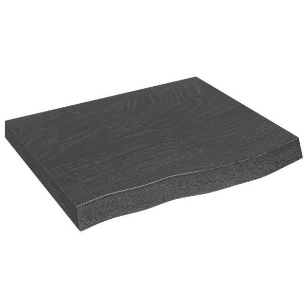 Tablero de mesa madera de roble tratada gris oscuro 60x50x6 cm M 2