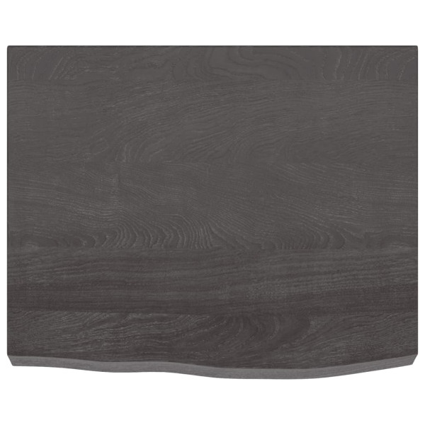 Tablero de mesa madera de roble tratada gris oscuro 60x50x6 cm M 3