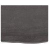 Tablero de mesa madera de roble tratada gris oscuro 60x50x6 cm 3