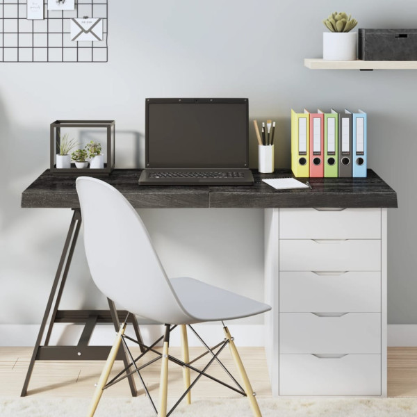 Tablero de mesa madera de roble tratada gris oscuro 120x40x6 cm D