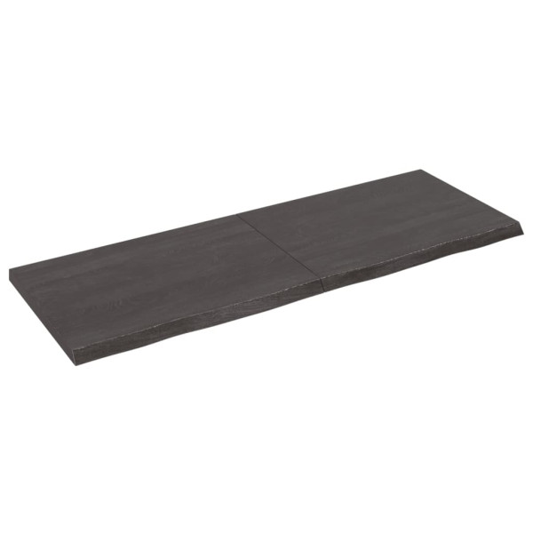 Tablero de mesa madera de roble tratada gris oscuro 140x50x4 cm M 2