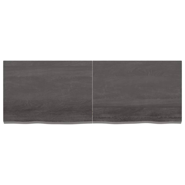 Tablero de mesa madera de roble tratada gris oscuro 140x50x4 cm M 3