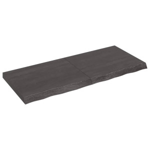 Tablero de mesa madera de roble tratada gris oscuro 120x50x6 cm H