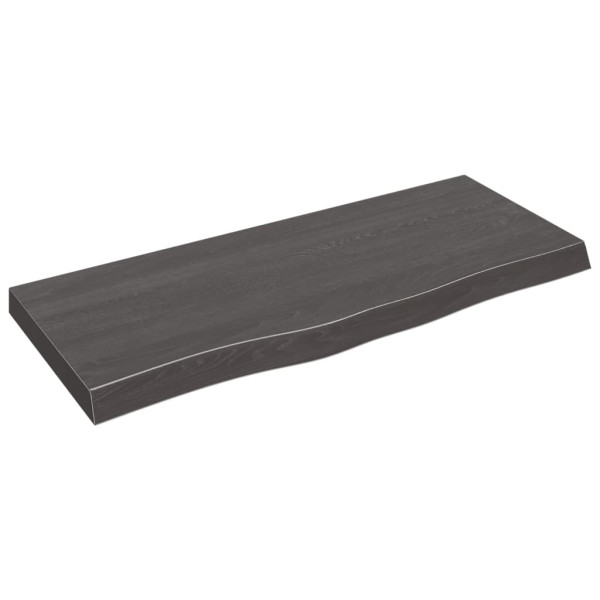Tablero de mesa madera de roble tratada gris oscuro 100x40x6 cm M 2