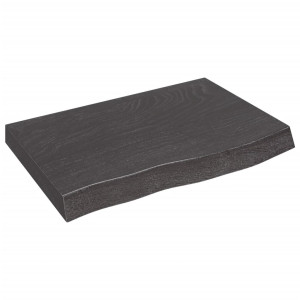 Tablero de mesa madera de roble tratada gris oscuro 60x40x6 cm H