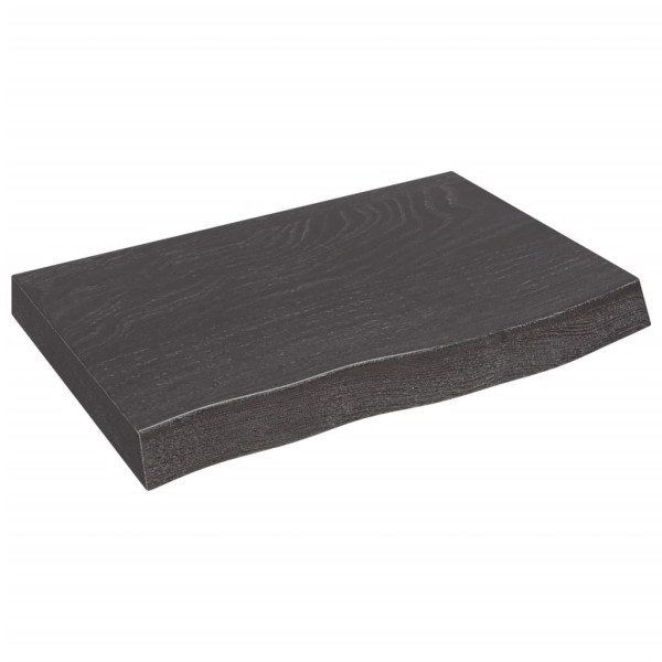 Tablero de mesa madera de roble tratada gris oscuro 60x40x6 cm M 2
