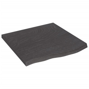 Tablero de mesa madera de roble tratada gris oscuro 60x60x4 cm H