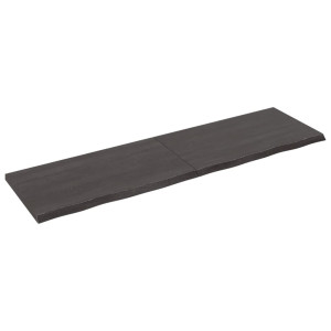 Tablero de mesa madera de roble tratada gris oscuro 180x50x4 cm H