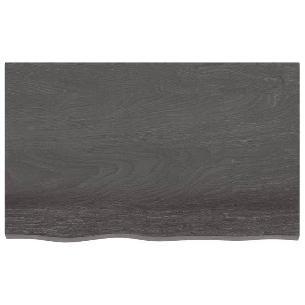 Tablero de mesa madera de roble tratada gris oscuro 80x50x4 cm M 3