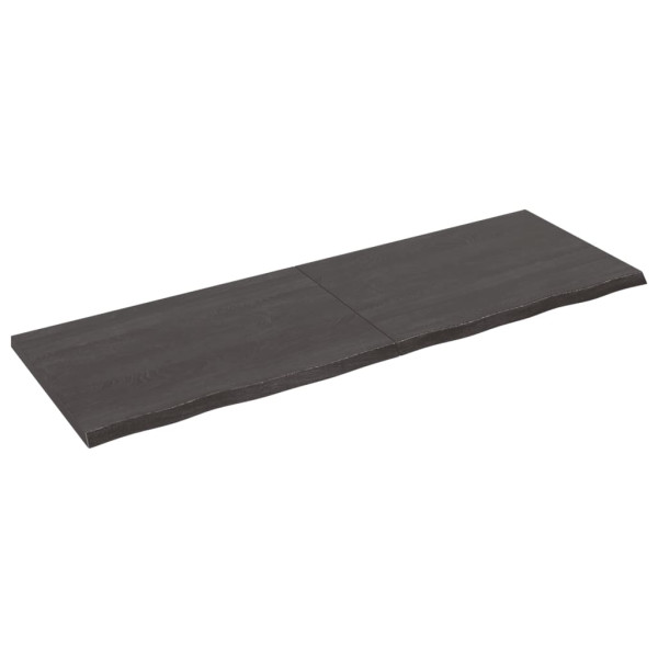 Tablero de mesa madera de roble tratada gris oscuro 180x60x4 cm M 2