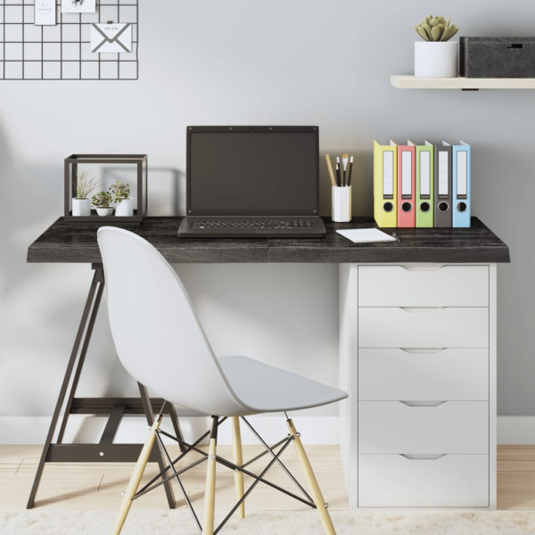 Tablero de mesa madera de roble tratada gris oscuro 120x50x4 cm D