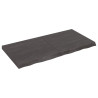 Tablero de mesa madera de roble tratada gris oscuro 120x60x6 cm 2