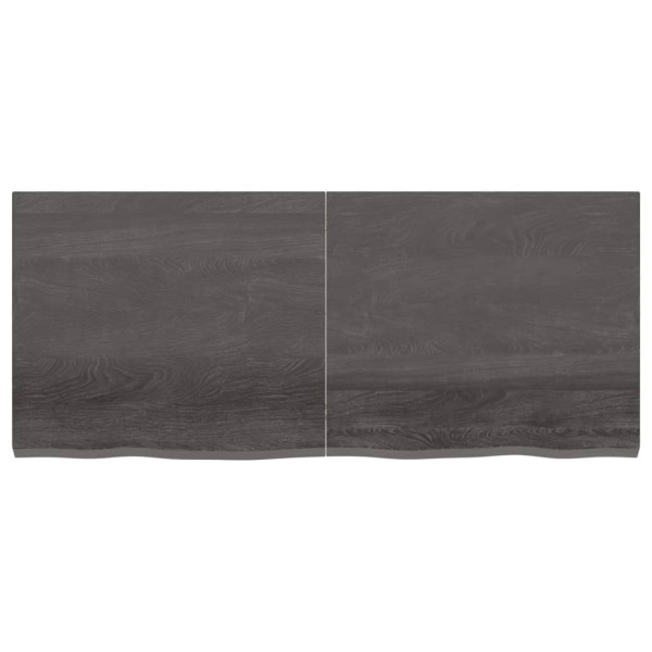 Tablero de mesa madera de roble tratada gris oscuro 140x60x4 cm M 3