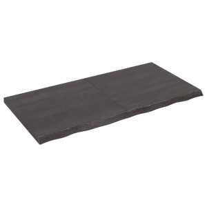 Tablero de mesa madera de roble tratada gris oscuro 120x60x4 cm H