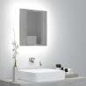 Armario de baño con espejo LED madera gris Sonoma 40x12x45 cm 1