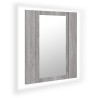 Armario de baño con espejo LED madera gris Sonoma 40x12x45 cm 2