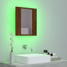 Armario de baño con espejo LED madera marrón roble 40x12x45 cm 4