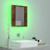 Armario de baño con espejo LED madera roble ahumado 40x12x45 cm 4
