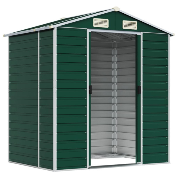 Abrigo de jardim 191x130x198 cm aço galvanizado verde M 3