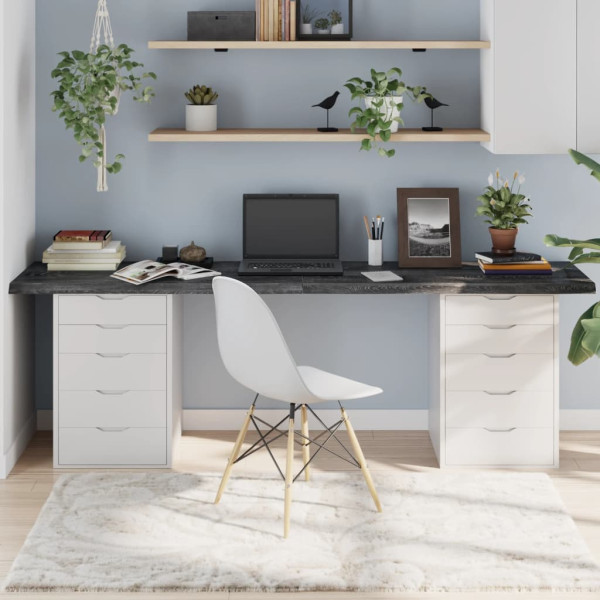 Tablero de mesa madera de roble tratada gris oscuro 220x50x4 cm D