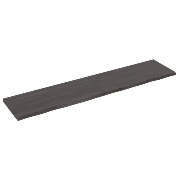 Tablero de mesa madera de roble tratada gris oscuro 220x50x4 cm M 2