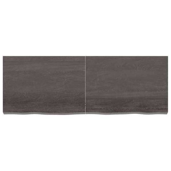 Tablero de mesa madera de roble tratada gris oscuro 140x50x6 cm M 3