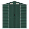 Cobertizo de jardín acero galvanizado verde 191x385x198 cm 4