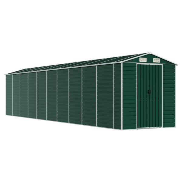Abrigo de jardim 191x895x198 cm aço galvanizado verde M 2