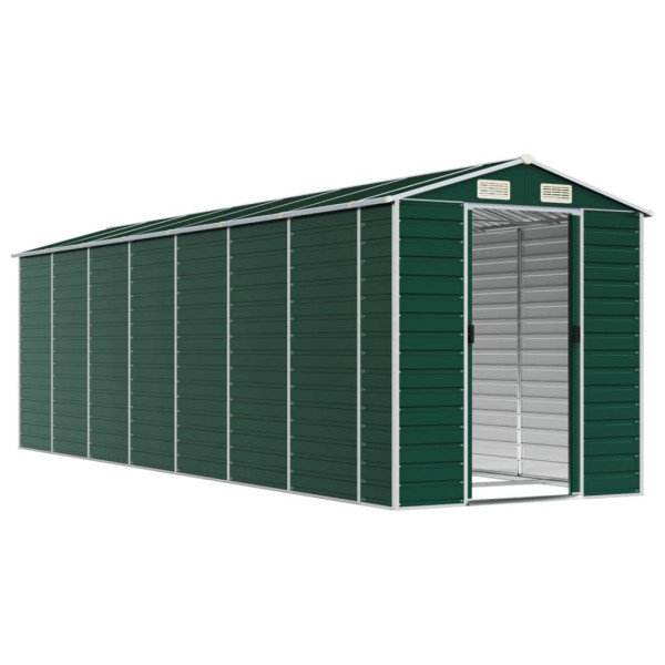 Abrigo de jardim 191x640x198 cm aço galvanizado verde M 3