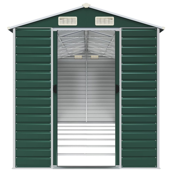 Abrigo de jardim 191x640x198 cm aço galvanizado verde M 5