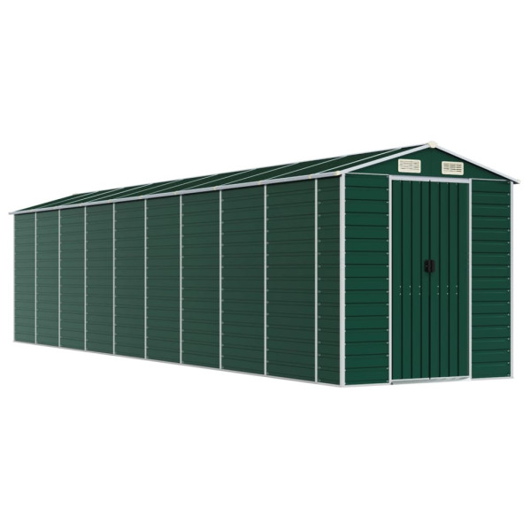 Abrigo de jardim 191x810x198 cm aço galvanizado verde M 2
