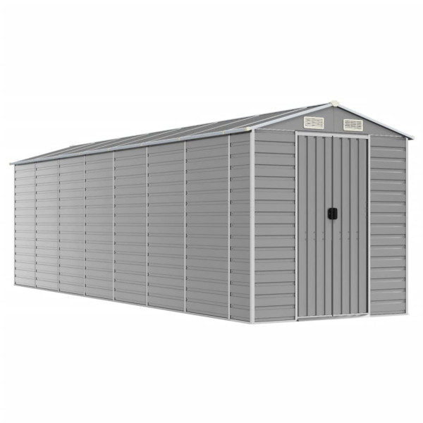 Abrigo de jardim 191x640x198 cm aço galvanizado cinzento-claro M 2