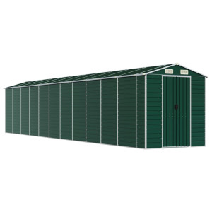 Abrigo de jardim 191x980x198 cm aço galvanizado verde H