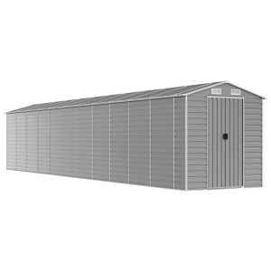 Abrigo de jardim 191x980x198 cm aço galvanizado cinzento-claro H