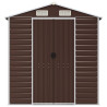 Abrigo de jardim 191x555x198 cm aço galvanizado castanho 4