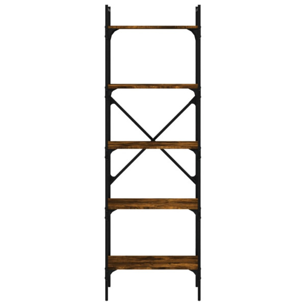 Librería de 5 estantes madera roble ahumado 56x31.5x174 cm M 4