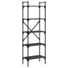 Librería de 5 estantes madera de ingeniería negro 56x31.5x174cm 2
