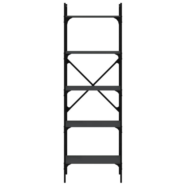 Librería de 5 estantes madera de ingeniería negro 56x31.5x174cm M 4