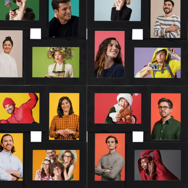 Marco de fotos collage para foto de 24x(13x18 cm) negro MDF M 4