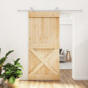 Puerta corredera con herrajes madera maciza de pino 95x210 cm 1