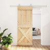 Puerta corredera con herrajes madera maciza de pino 80x210 cm 1