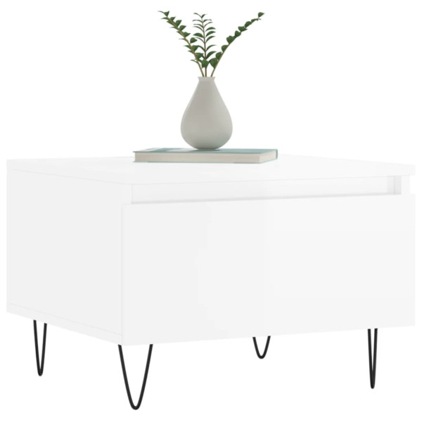 Mesas de centro 2pcs 50x46x35cm deriv. madeira branco brilhante M 3