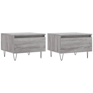 Mesas de centro 2 pcs 50x46x35cm deriv. madeira cinzento sonoma H