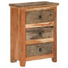 Armario auxiliar de madera maciza de acacia 55x33x75 cm 2