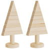 Árboles de Navidad de madera 2 uds madera maciza pino 30 cm 2