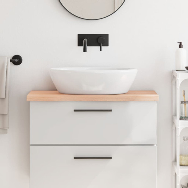 Encimera de baño madera maciza sin tratar 80x30x4 cm D