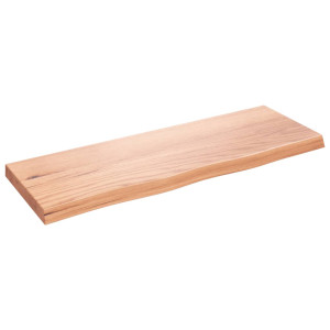 Encimera de baño madera maciza tratada marrón claro 80x30x4 cm H