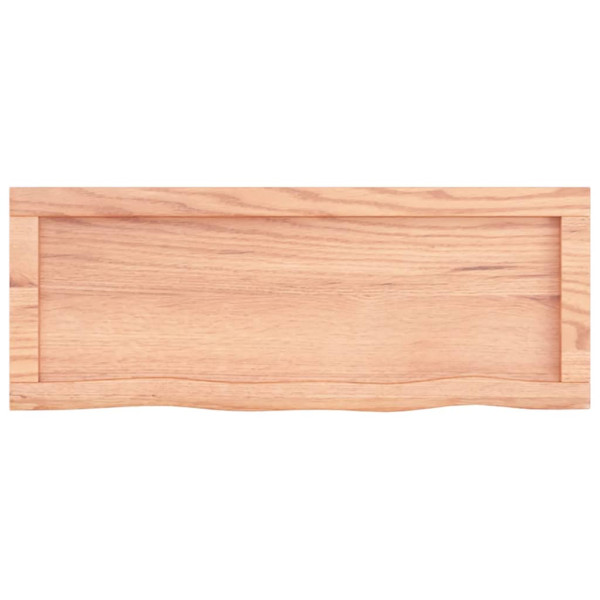 Encimera de baño madera maciza tratada marrón claro 80x30x4 cm M 4
